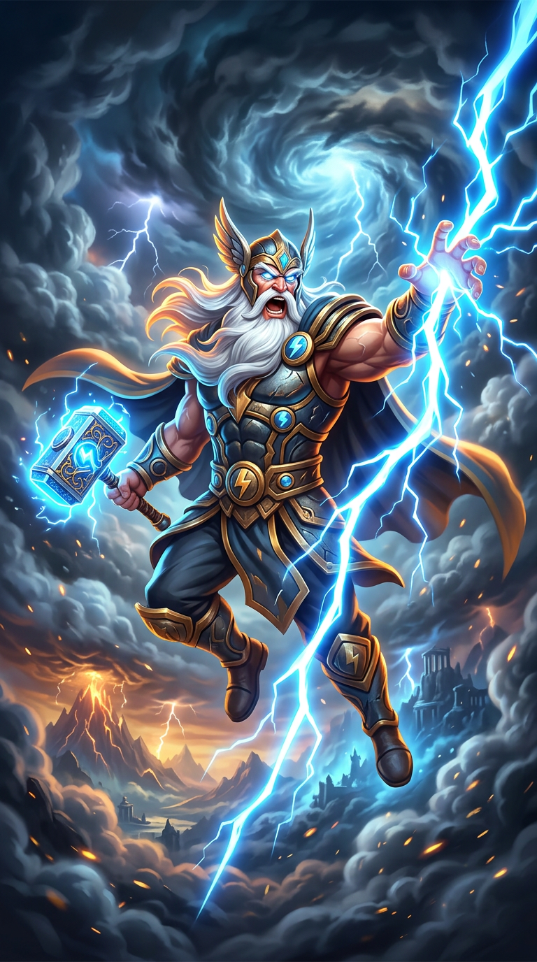 Thunder God's Riches slot machine cover art